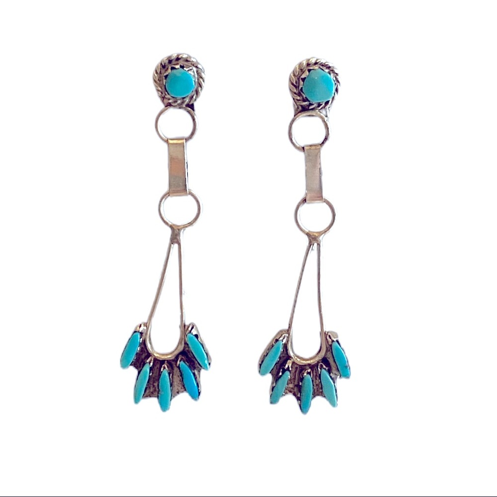 Zuni Turquoise Needlepoint Earrings